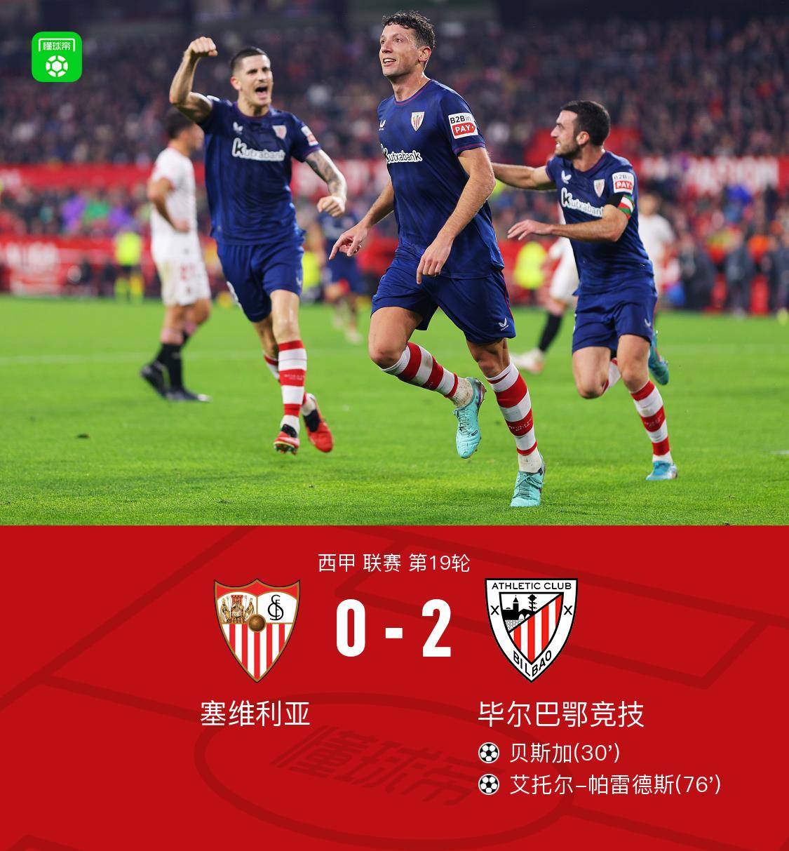 塞维利亚主场战胜毕尔巴鄂,实现胜利 塞维利亚主场战胜毕尔巴鄂,实现胜利